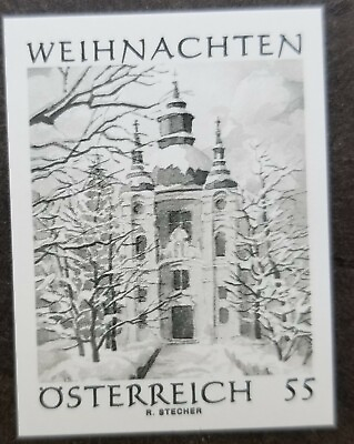 #ad Austria Christmas Church 2006 imperf black print stamp MNH $14.00