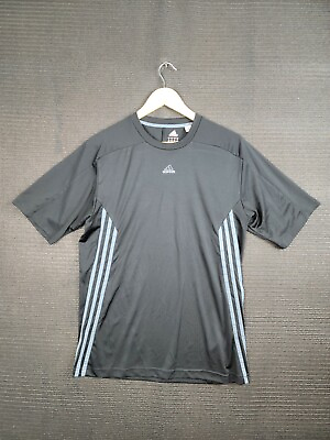Adidas T shirt size medium active running workout trefoil stripes #ad C $22.87