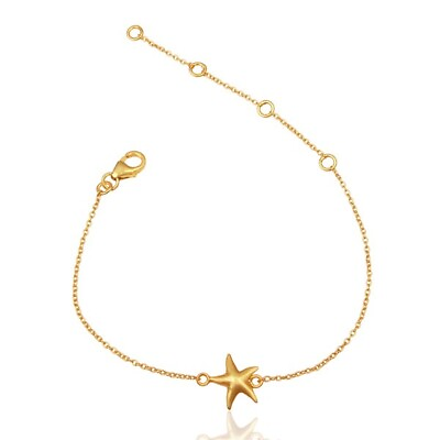 #ad Yellow Gold Plated Handmade Design Star Adjustable Bracelet Jewelry Wife Gift C $24.99