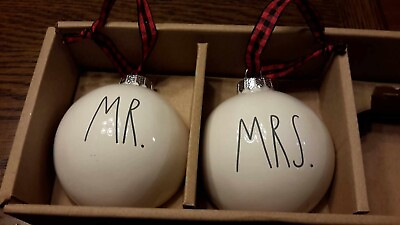 #ad MR AND MRS RAE DUNN CHRISTMAS COLLECTION TREE ORNAMENTS $35.00