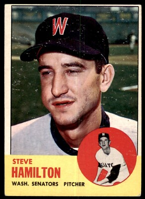 #ad 1963 Topps Baseball Card Steve Hamilton Rookie Washington Senators #171 $4.60