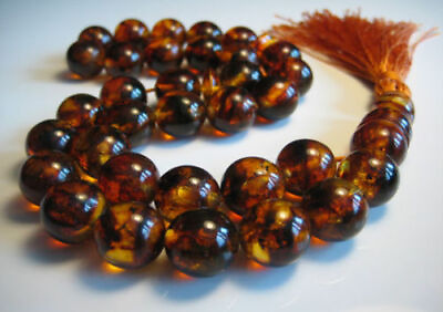 #ad Islamic Prayer Beads Baltic Amber 33 beads 24 g. $69.99