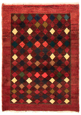 #ad Traditional Hand Knotted Carpet 3#x27;5quot; x 4#x27;11quot; Gabbeh Wool Area Rug $305.80