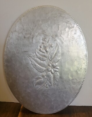 #ad Vintage Everlast Hand Forged Aluminum Hot Plate Trivet Oval Shaped Flowers 12x9 $14.99