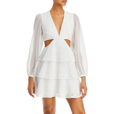 #ad Aqua Cutout Ruffled Dress Size Small New with Tags $39.00