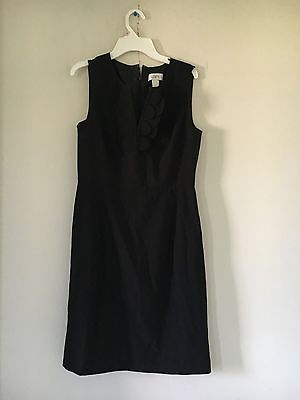 #ad Ann Taylor Loft Size 2 Black Dress Women Formal Front Ruffle Design Stylish $80.10