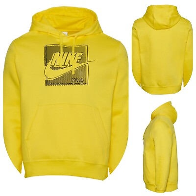 Nike Mens Foil Franchise Hoodie Pullover Fleece Yellow Black Size XL $80.00