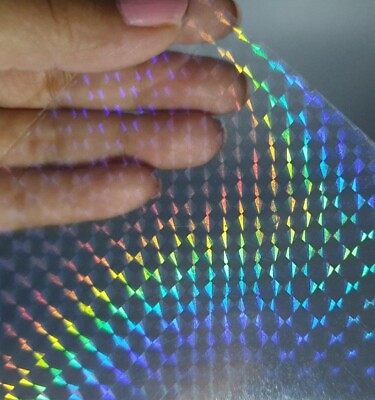 #ad Prism Holographic Transparent Self Adhesive Vinyl Overlay Film A4 Sheet Sticker $1.55