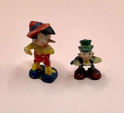 #ad Vintage Marx Disneykins Pinocchio amp; Jiminy Cricket figure Walt Disney miniatures $19.99