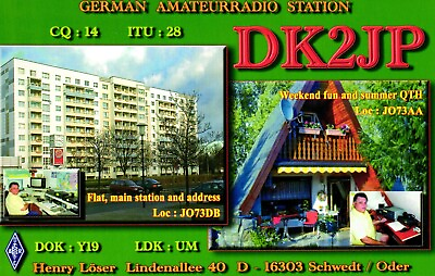 #ad Oder Germany DK2JP QSL Radio Postcard $1.49