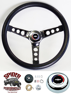 #ad 1969 1989 Chevrolet steering wheel Red White Blue Bowtie 13 1 2quot; CLASSIC CHROME $139.95