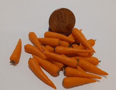 #ad Miniature Dollhouse 3 Carrots 1:12 scale Fruit Vegetable Garden Food Kitchen $3.60