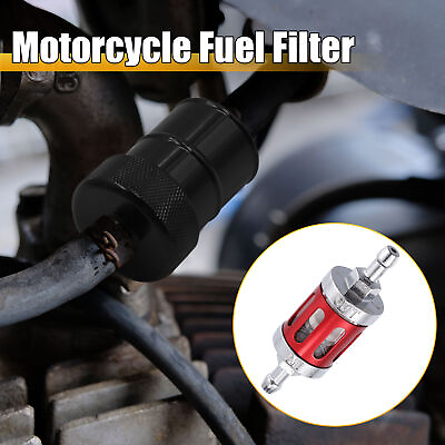 #ad Red 8mm Fuel Filters Engine Inline Gas Fuel Line Filter for Motorbike ATV $12.34