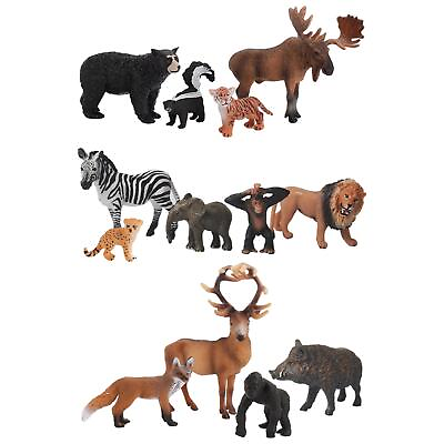 #ad Model Mini Figurines Painted Educational Collection Props Lion Zebra Elk Little $19.75