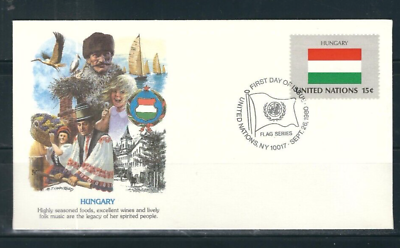 #ad UN SC # 340 Flag series Hungary FDC . Fleetwood cachet $2.00