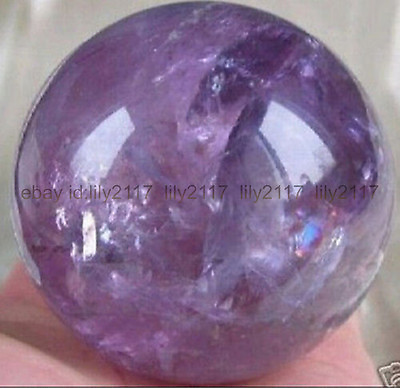 #ad AAA Natural Amethyst Quartz Crystal Sphere Ball Healing Stone 40mm Stand $16.19
