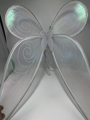 #ad Halloween White Fairy Wings For Women Adult Girls glitter $20.00