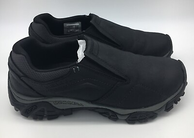 Merrell Moab Adventure Moc Black Slip on Leather Shoe SIZE 8.5 EUC $54.99