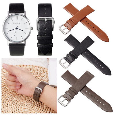 14 20mm Mens Vintage Genuine Soft Leather Watch Strap Replacement Watch Band US $9.65