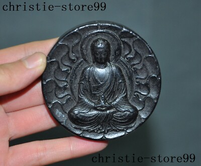 #ad 2.8quot;Old Tibet Buddhism Meteorite iron Shakyamuni Sakyamuni Buddha statue Pendant $24.65