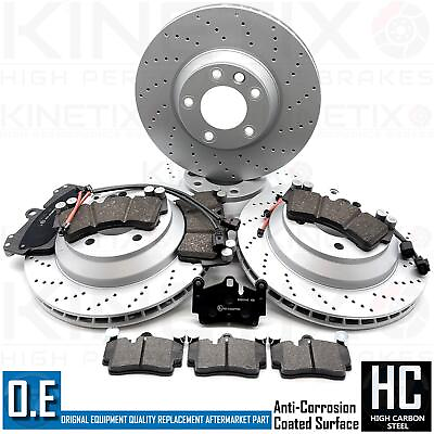 #ad FOR PORSCHE CAYENNE FRONT REAR DRILLED PERFORMANCE BRAKE DISCS PADS WIRE SENSORS GBP 399.99