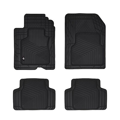 #ad 4pieces custom fitted rubber floor mat for car black Strong and wear resistant $31.45