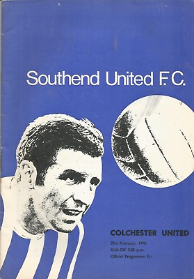 #ad Football Programme Southend United v Colchester United Div 4 21 2 1970 GBP 1.00