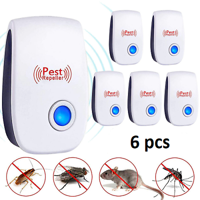 #ad 6 pcs Ultrasonic Pest Repeller Control Electronic Repellent Mice Bug Rat Reject $3.95