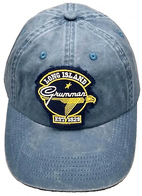 Grumman Aircraft Vintage Look Logo Worn Patch Blue Hat WWII Aviation HAT 0119 B $29.95