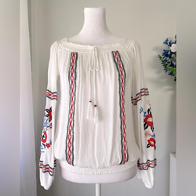 #ad Floral Embroidered Boho Hippie Blouse $25.00