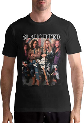 #ad Vintage Slaughter Band Members T Shirt Black S14306 $18.99