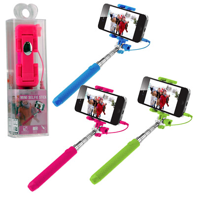 #ad Extendable Wired AUX Shutter Selfie Stick for iPhone Samsung Android Phones $6.79