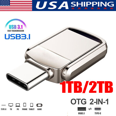 1TB 2TB Type C USB 3.0 Flash Drive Thumb Drive Memory Stick for PC Laptop New $9.99