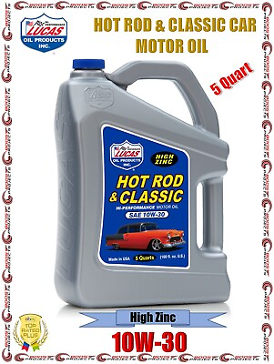 #ad #ad Lucas Oil SAE 10W 30 Hot Rod amp; Classic Car Motor Oil High Zinc 5 Quarts 10679 $47.95