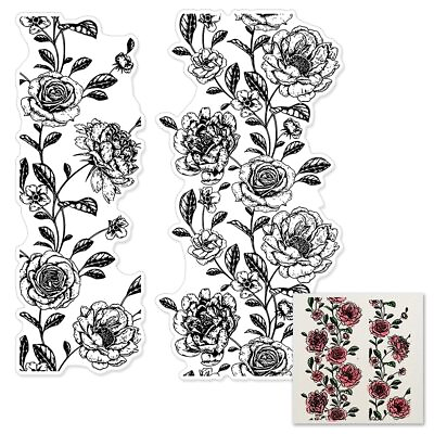 #ad #ad Flower Leaves Clear Stamp Silicone Stamp Cards for Crafts Thanksgiving Rose L... $15.15