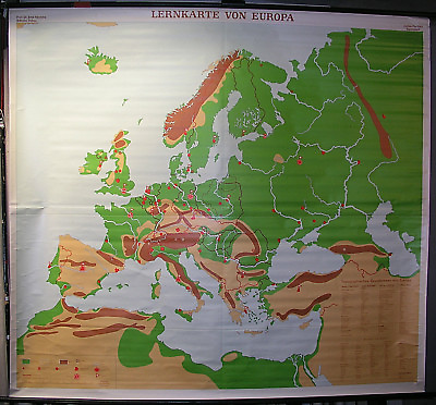 #ad School Wall Map Lernkarte Europakarte 201x185 1977 to The Paint Canvas $168.25