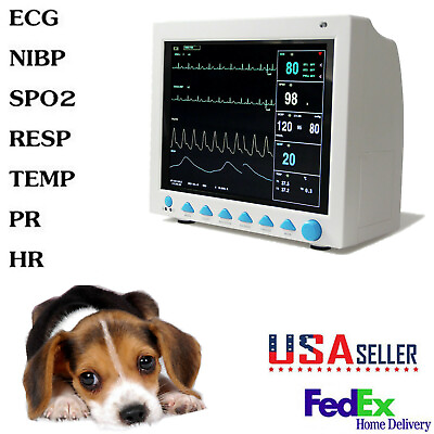 VET Veterinary Patient Monitor Cardiac Machine ECG NIBP SPO2 RESP TEMP Dog Cat $599.00