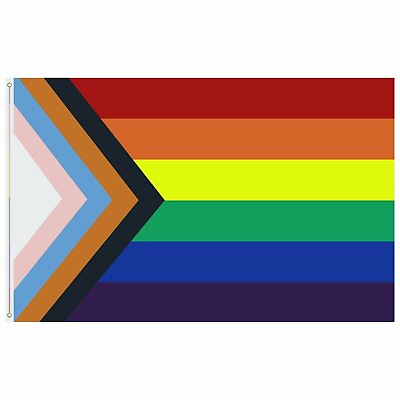 #ad Progress Rainbow Pride Premium Waterproof Polyester Flag 3#x27;x5#x27; Banner $4.25