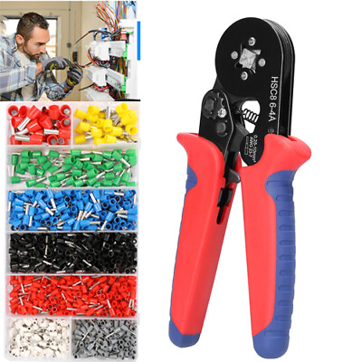 #ad Ferrule Crimping Tool Self Adjustable Ratchet Pliers Wire Connectors 1200Pc A1O5 $23.39