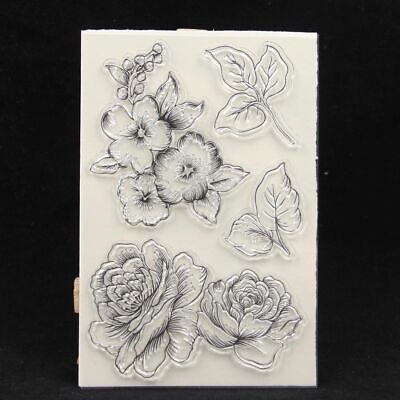 #ad #ad 1pc Transparent Silicone Stamp Seal Clear Big Flowers Card Making DIY Scrapbooki $13.27