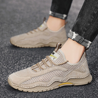 #ad Men#x27;s Casual Outdoor Running Sneakers Breathable Hollow Out Mesh Hiking Shoes $50.94