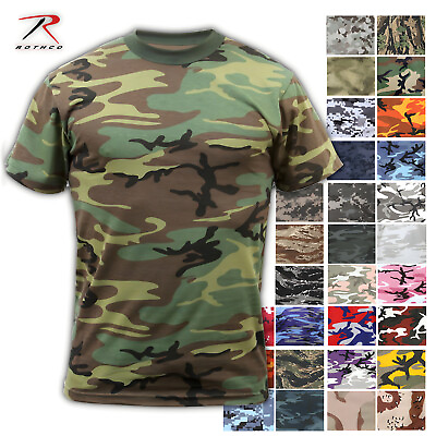 #ad Rothco Mens Camo Short Sleeve Tactical Military T Shirt Choose Sizes $13.99