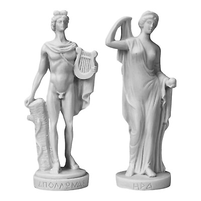 #ad Set Hera amp; Apollo Greek Roman Gods Statue Sculpture Small $41.65