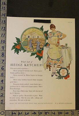 #ad 1926 HEINZ 57 KETCHUP GREENHOUSE GARDEN FOOD KITCHEN HOME DECOR ART AD 23597 $21.95