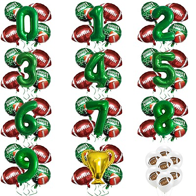 #ad Football Balloons Birthday 5Pcs Set Mylar Foil Rugby Balloons for Birthday Party $7.99