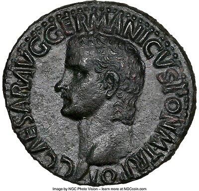 Gaius Caligula AE As Copper Roman Coin 37 41 AD NGC Choice AU with Fine Style $3220.50
