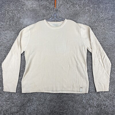 American Eagle Outfitters Pullover Sweater Men#x27;s 2XL XXL Tan Crew Neck Cotton $18.95
