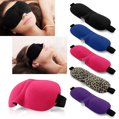 #ad 3D Soft Padded Blindfold Blackout Eye Mask Sleep Aid Shade Cover $5.32