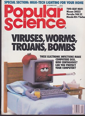 #ad POPULAR SCIENCE Sept 1989 Computer virus Hi tech home lighting Porsche 944 S2 $3.00