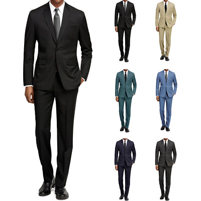 Braveman Men#x27;s Formal Two Piece 2 Piece Slim Fit Cut Suit Set #ad $69.99